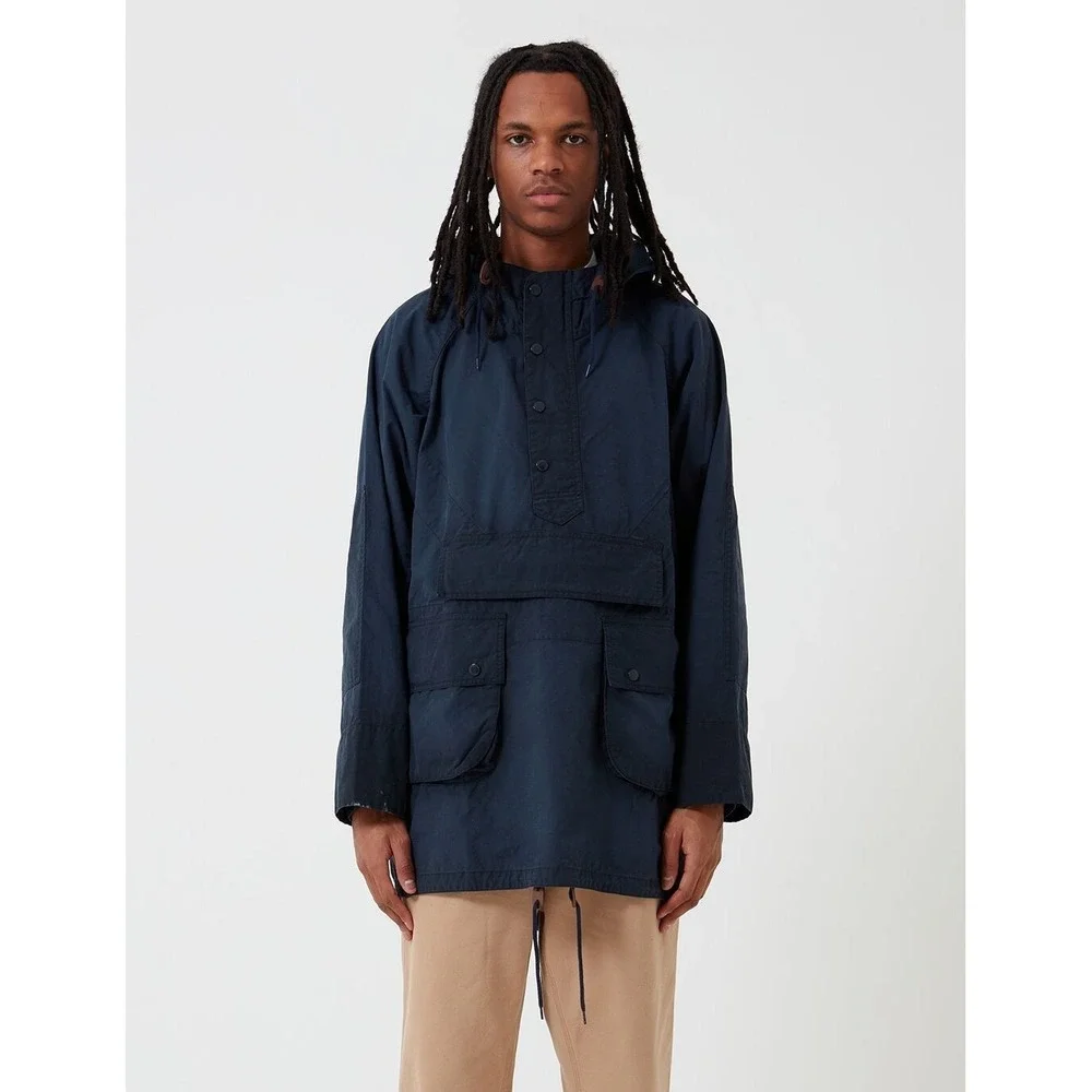 Barbour Engineered Garments Washed Warby Anorak Jacket‎ Pullover Sz Large Black